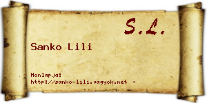 Sanko Lili névjegykártya