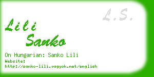 lili sanko business card
